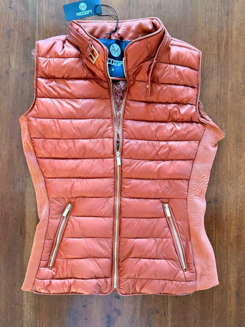 MiCozify Women’s Puffer Vest Fur-lined – NWT